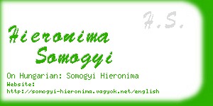 hieronima somogyi business card
